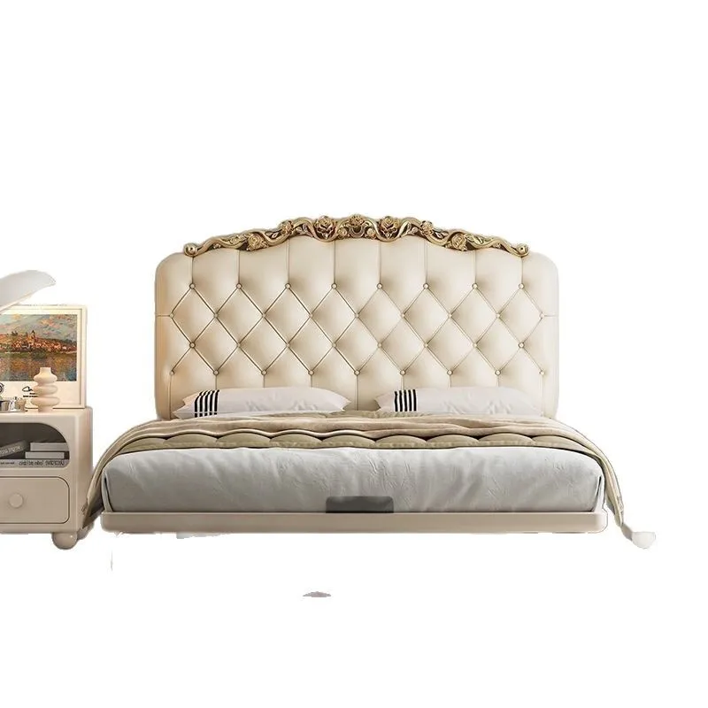 

Solid wood children's bed, girl princess bed, cream wind single bed