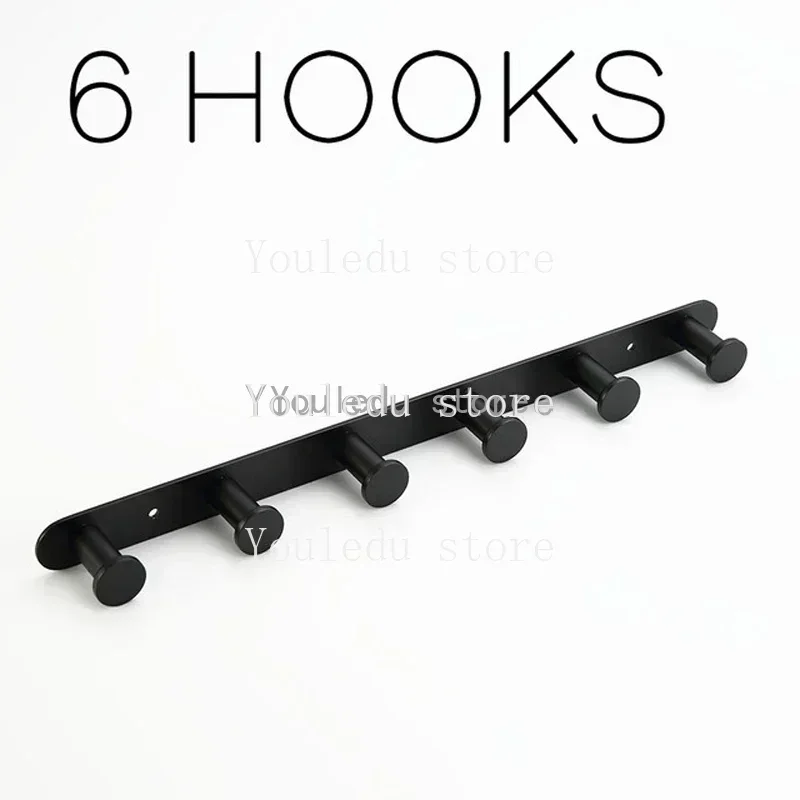 Brushed Gold/White/Matte Black Stainless Steel Hooks Bathroom Accessories Wall Mounted Round Robe Hook 3-6Hooks