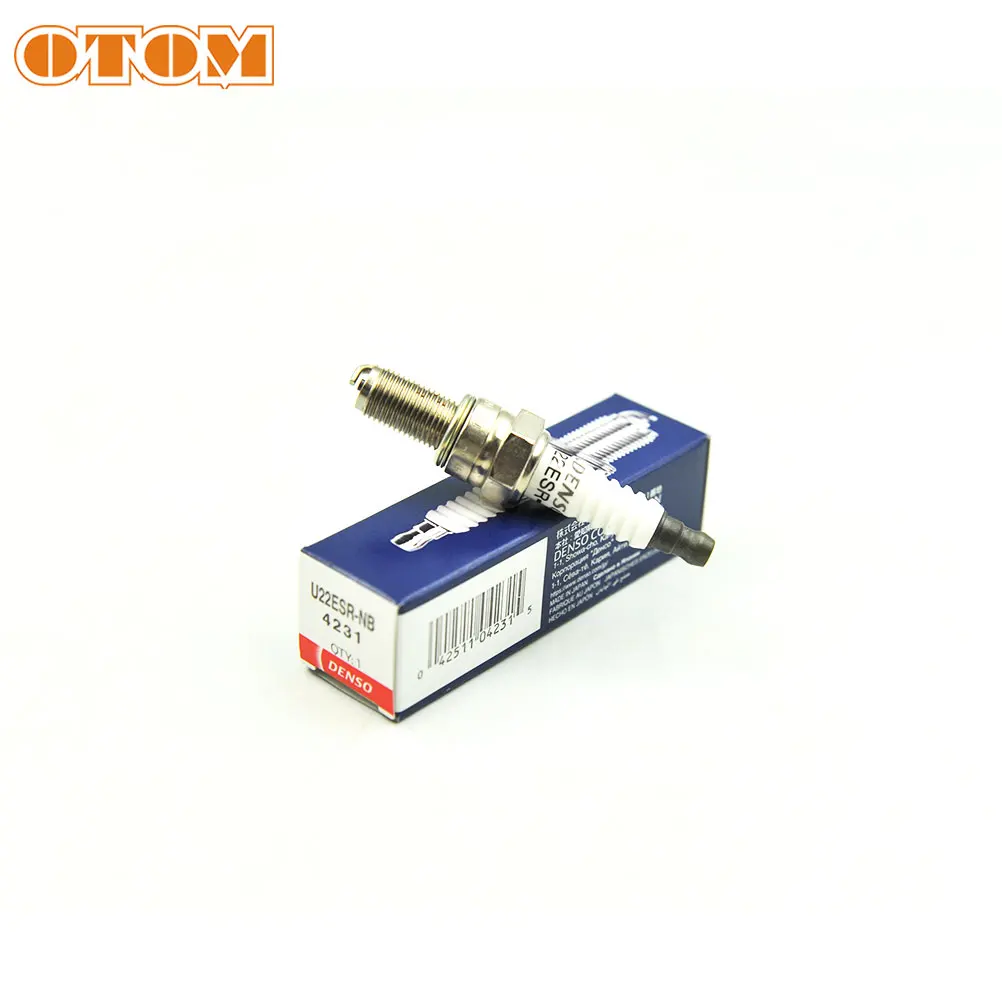 OTOM Motorcycle Spark Plug (Denso U22ESR-NB) High Performance Electrode Conical Ignition Stopper For ZONGSHEN NC250 Motocross