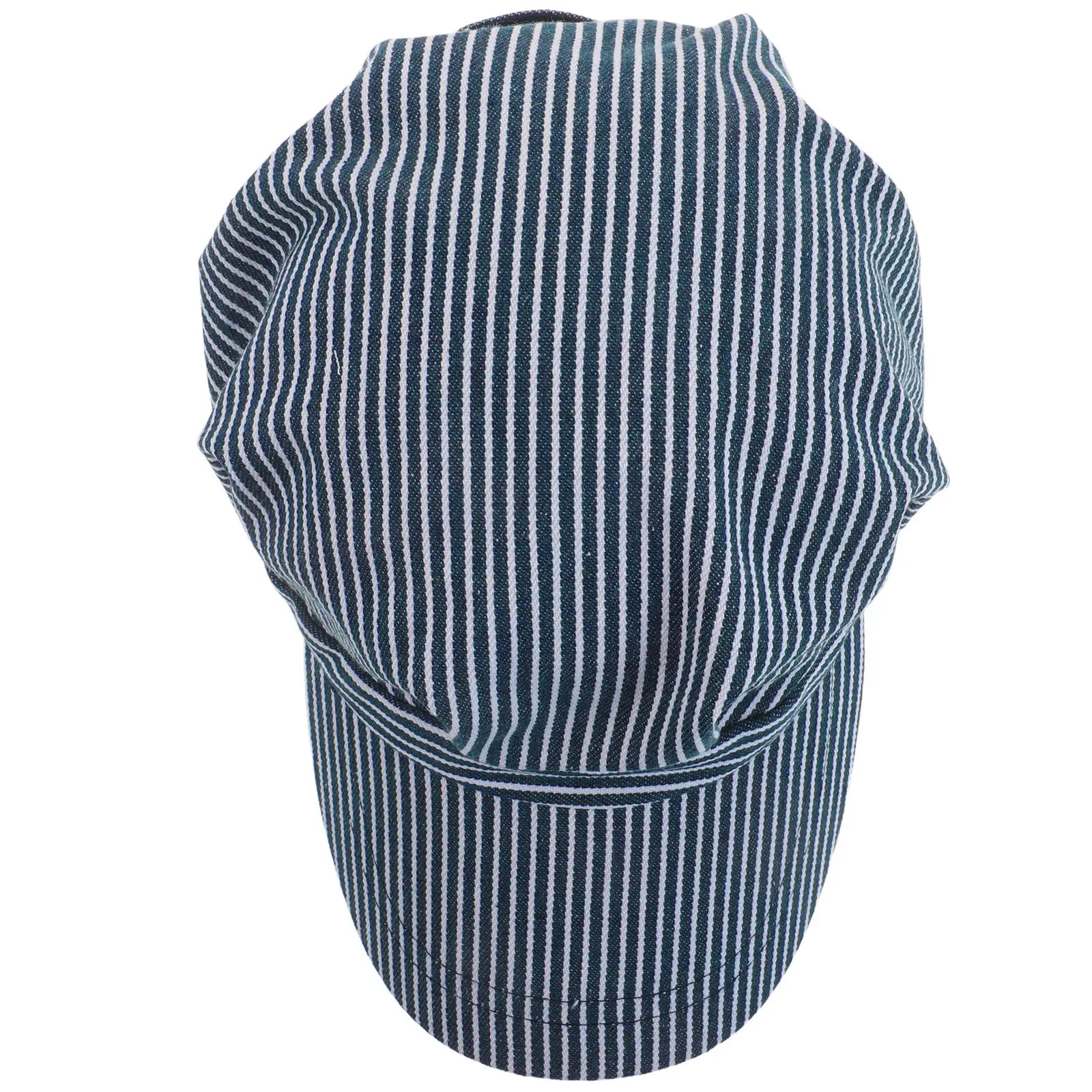 Gorra de conductor a rayas para adulto, ajustable, octogonal, para trabajador ferroviario, con ala estructurada resistente y forro transpirable, para disfraz de tren