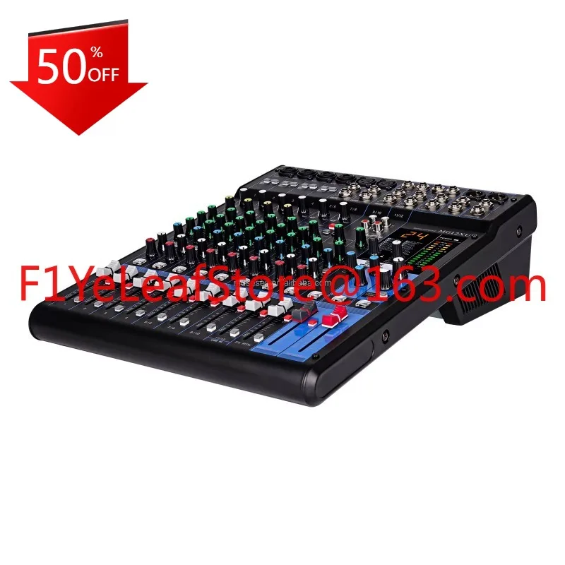 Mixer MG12XU Channel Stereo 48V Phantom Power DSP Effects Bluetooth USB Computer Play Record Podcast Audio mixer