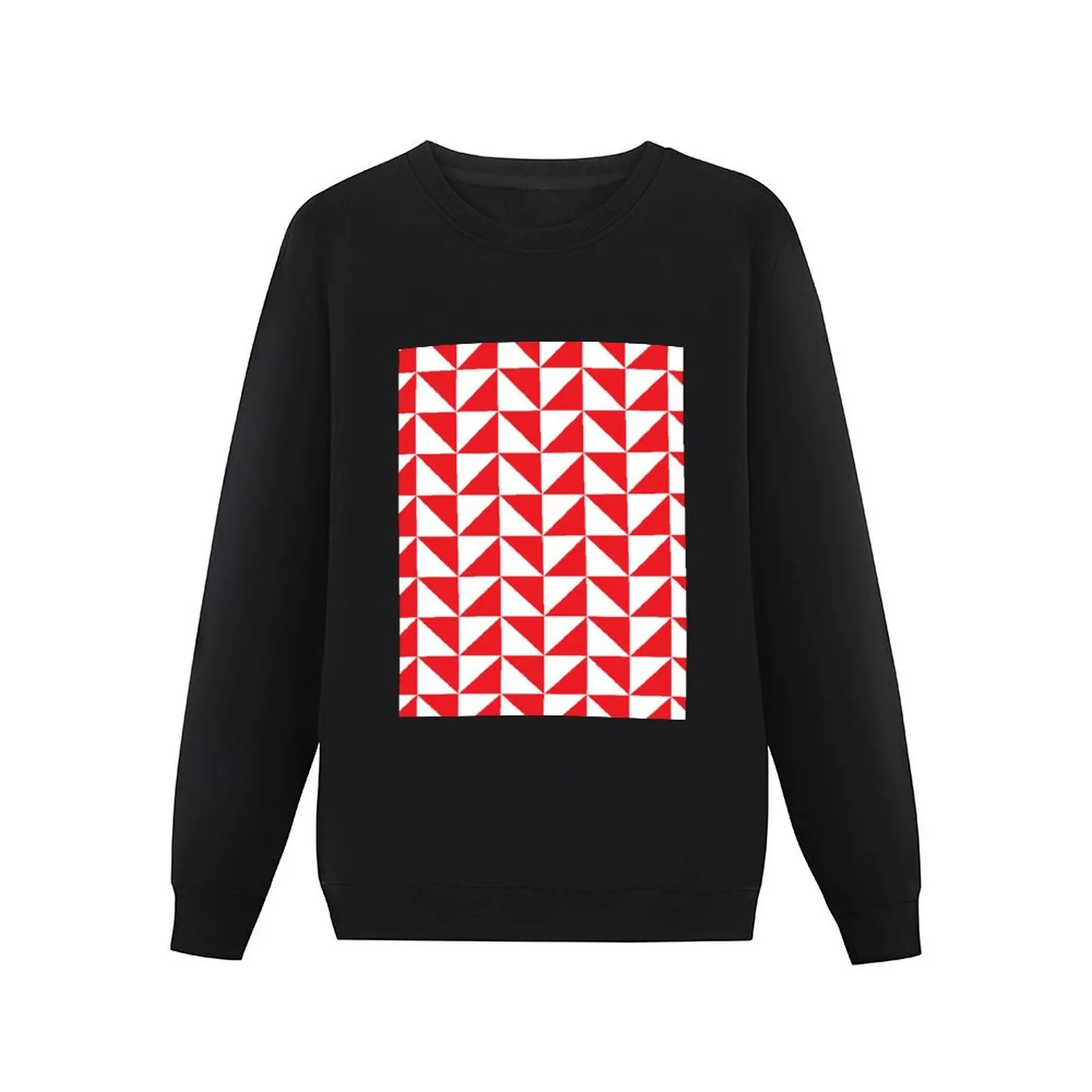 Red and White Triangle Pattern Pullover Hoodie men's clothing new in hoodies & sweatshirts