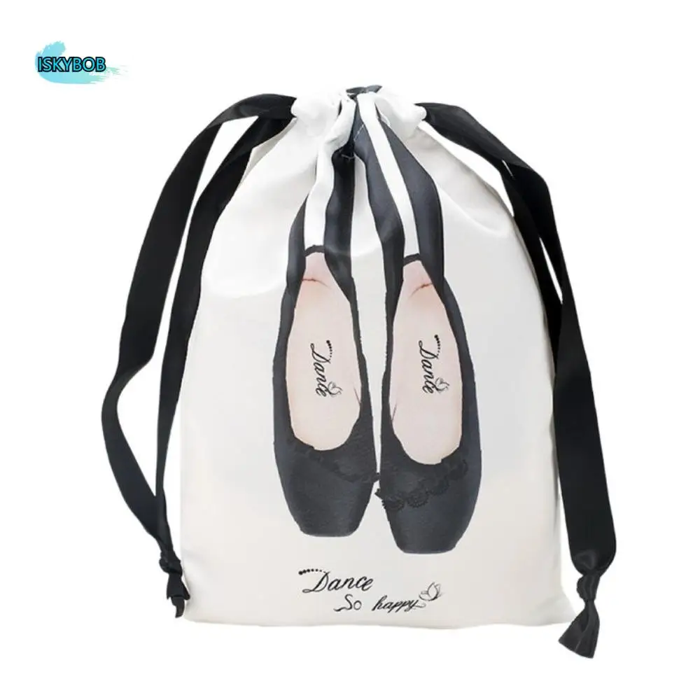 

Portable Canvas Ballet Shoulder Bag Sweet Korean Style Toe Shoes Drawstring Bag Casual Large Capacity Mini Bag Pendant Outdoor