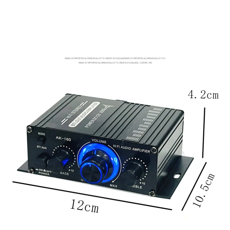 Home Power Amplifiers 2 Channel Bluetooth 5.0 Surround Sound FM USB Remote Control Mini HIFI Digital Amplifier Stereo