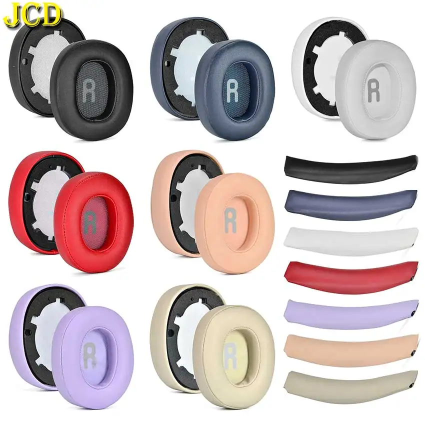 

JCD 1 Pair Replacement Leather Earpads Headband Ear Pads Cushion Cover Muffs For JBL Tune 700BT 710BT 760NC 750BT NC Headphones