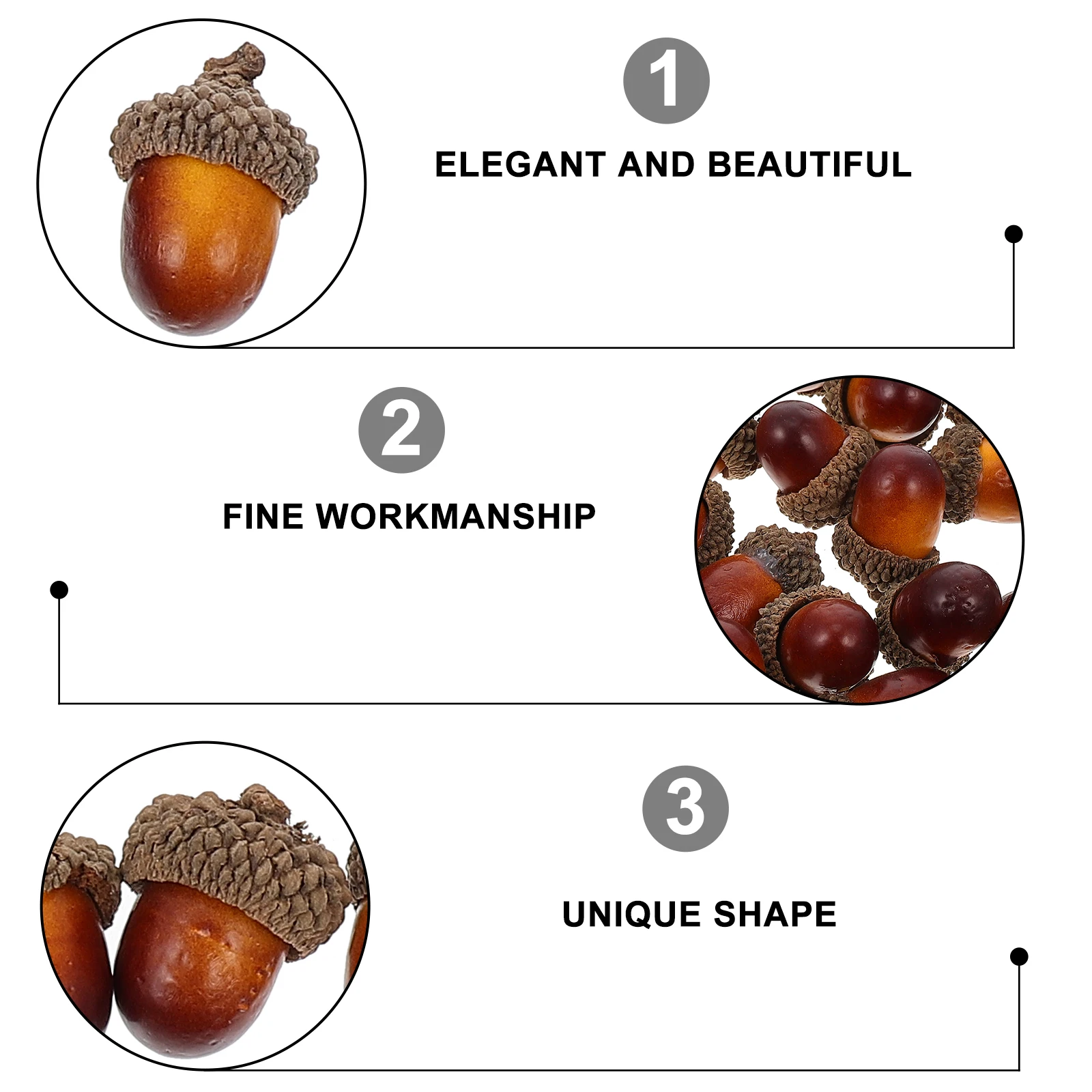 

25 Pcs Artificial Acorn Fall Home Decor Christmas Simulation Acorns Craft Supplies Table Centerpieces Durability Practical Use