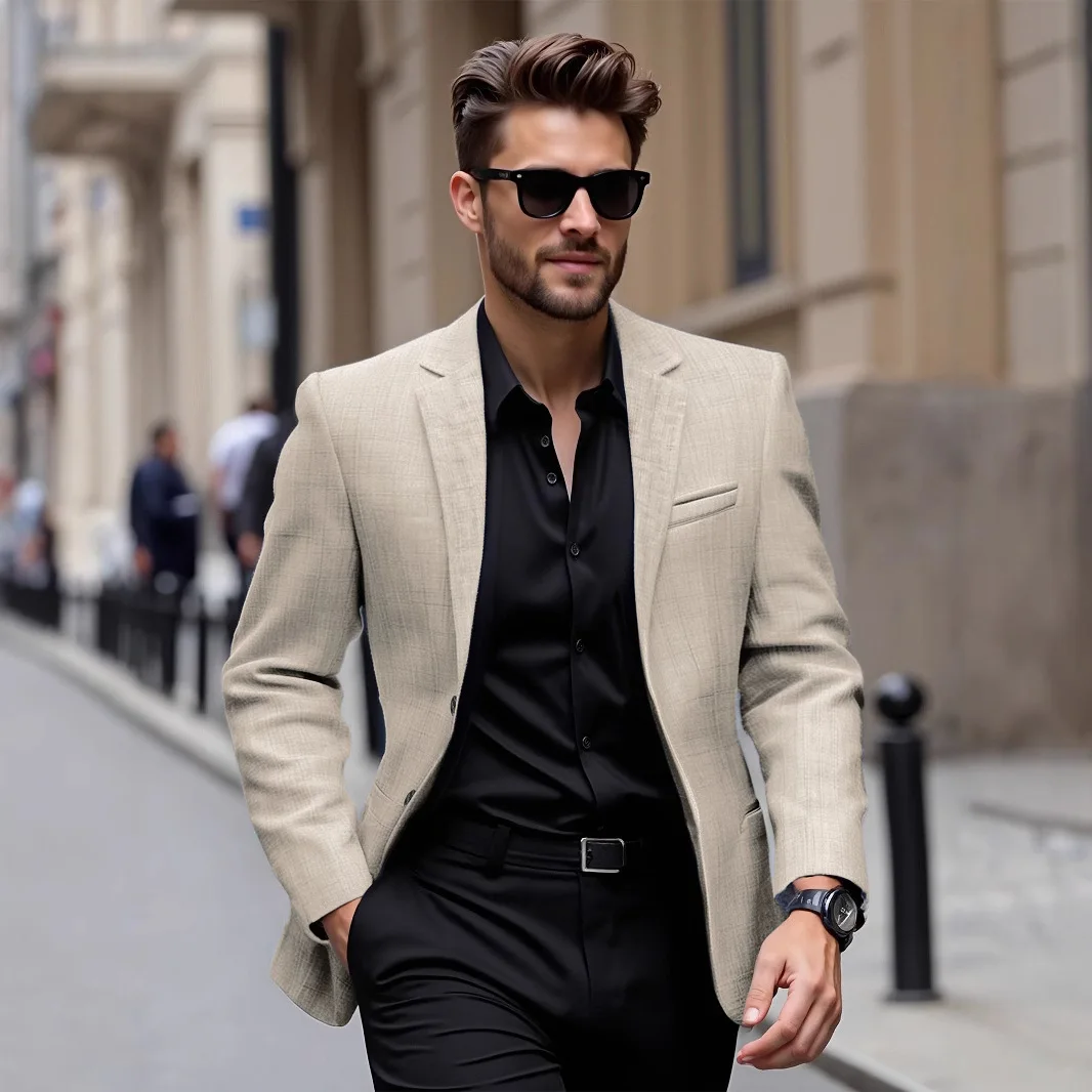 2026 Spring And Autumn Trendy Design Fashionable Thin Single-Piece Blazer For jackets men