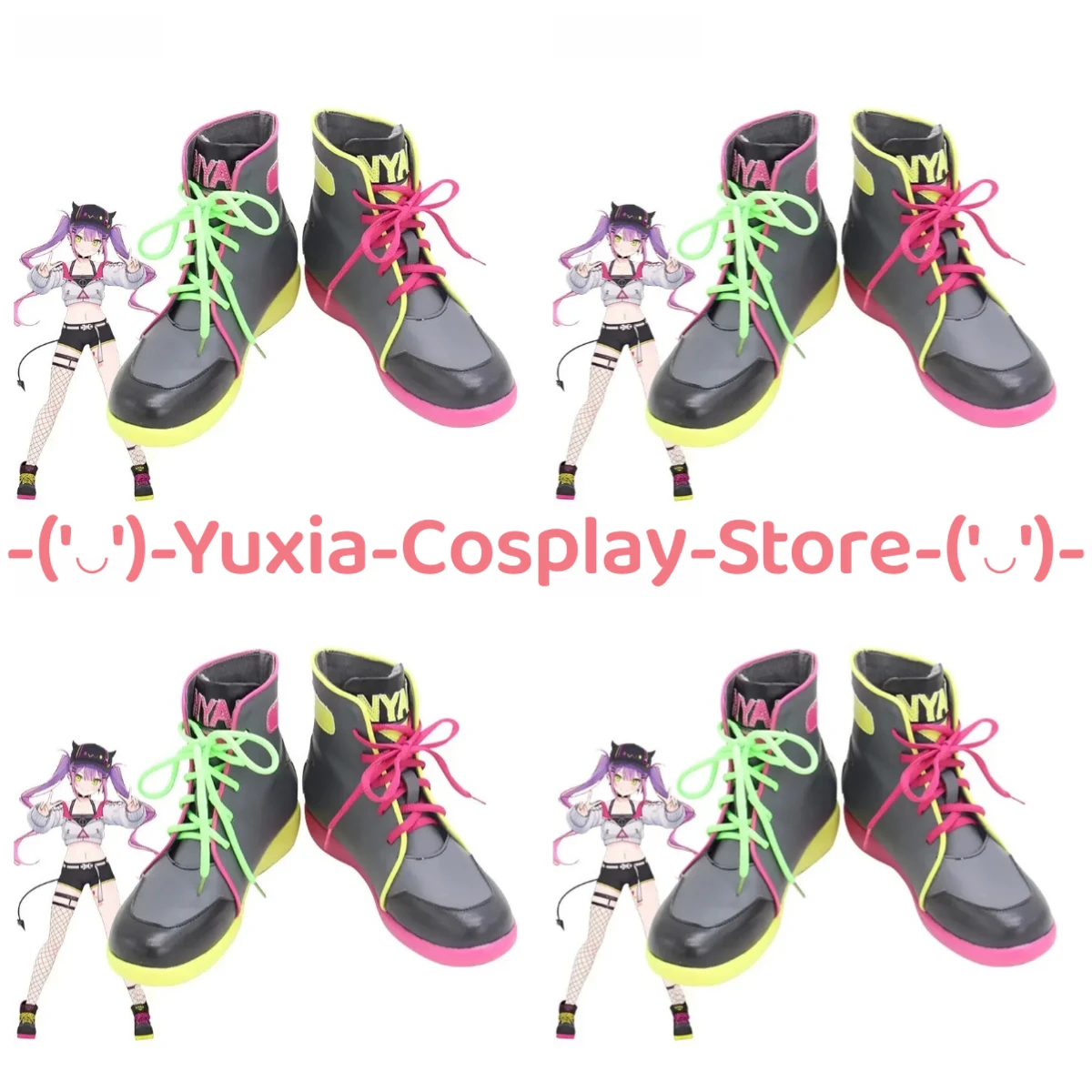

Yuxiacosplay! Hololive Tokoyami Towa Cosplay Shoes Anime Game Character Prop PU Leather Boots Halloween Carnival Party Costume