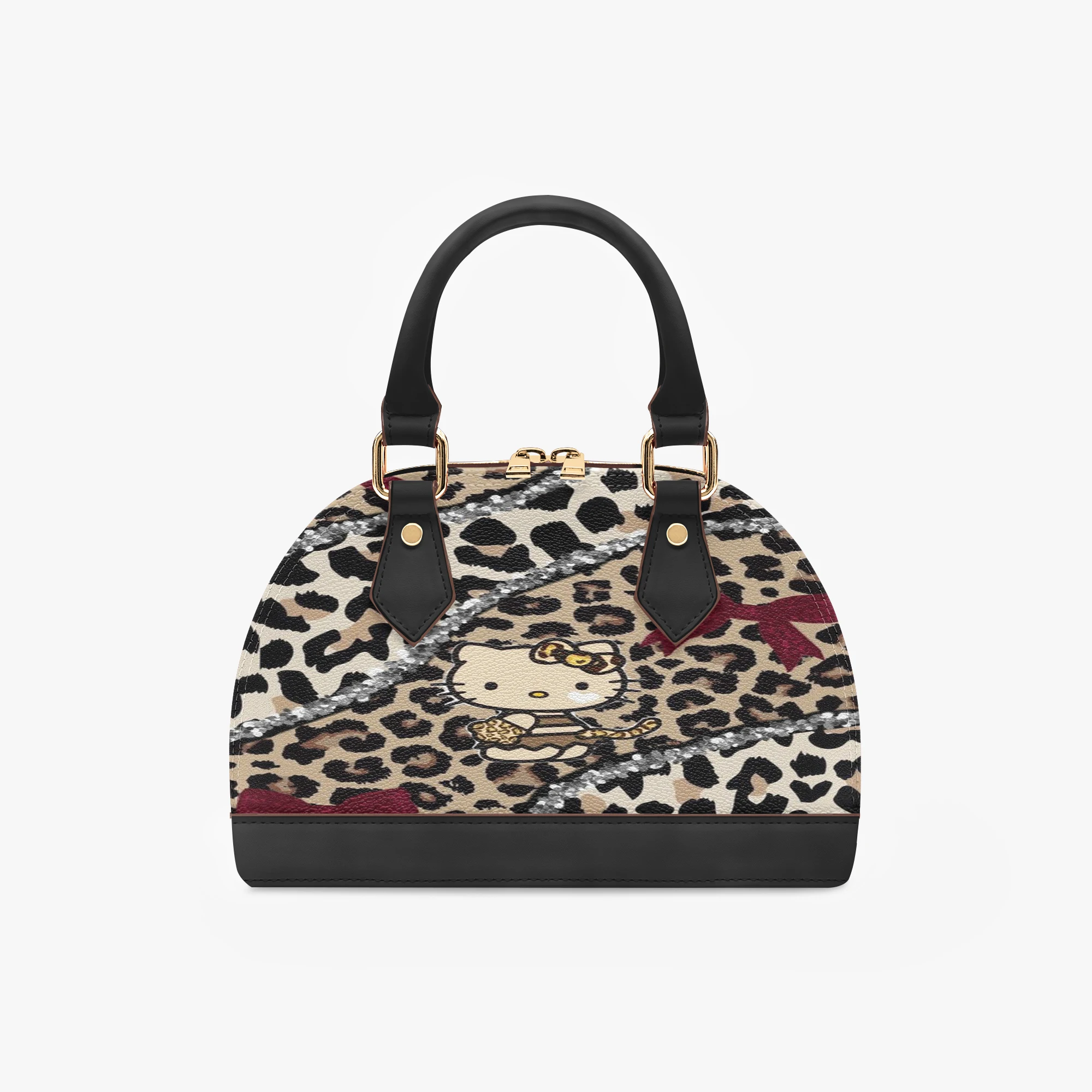 

Женская сумка-ракушка с мультяшным принтом Hello Kitty и леопардовым узором, художественный дизайн, новая модель 2026 года