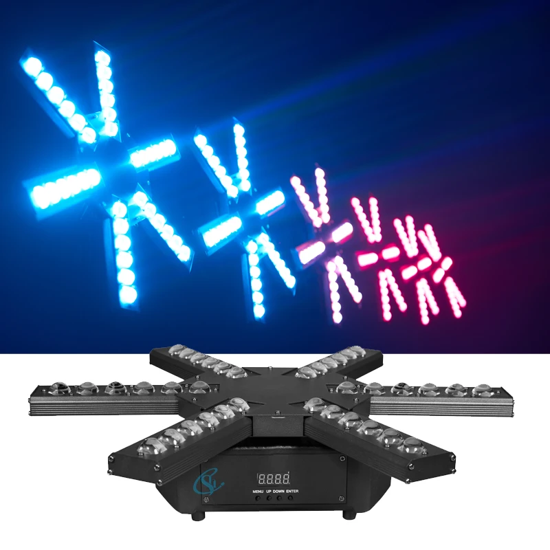 

120W RGB LED Stage Light Six Arm Beam Disco Party Effect Light DMX Sound Control For Bar Wedding Show