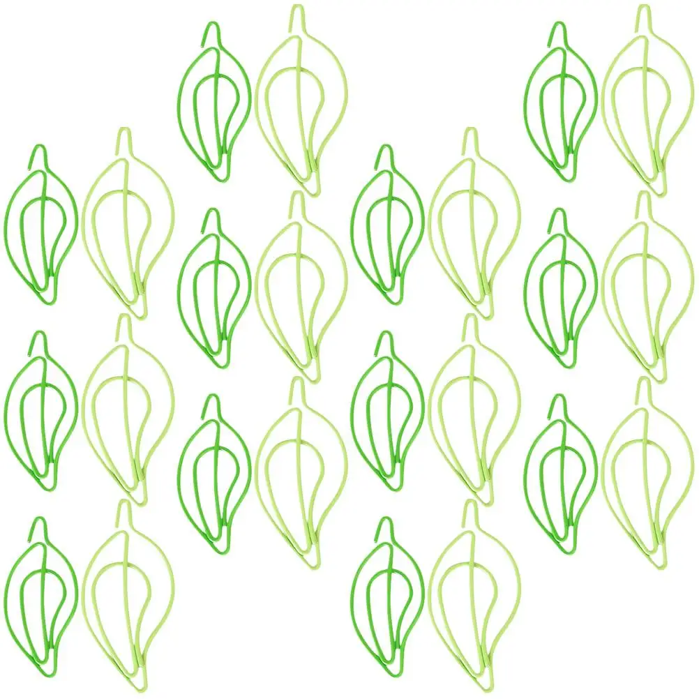 30 Pcs Creative Paper Clip Fun Office Supplies Supply Leafnpaper Clips Decorate Shaped Paperclips Metal Small Cute Paoer
