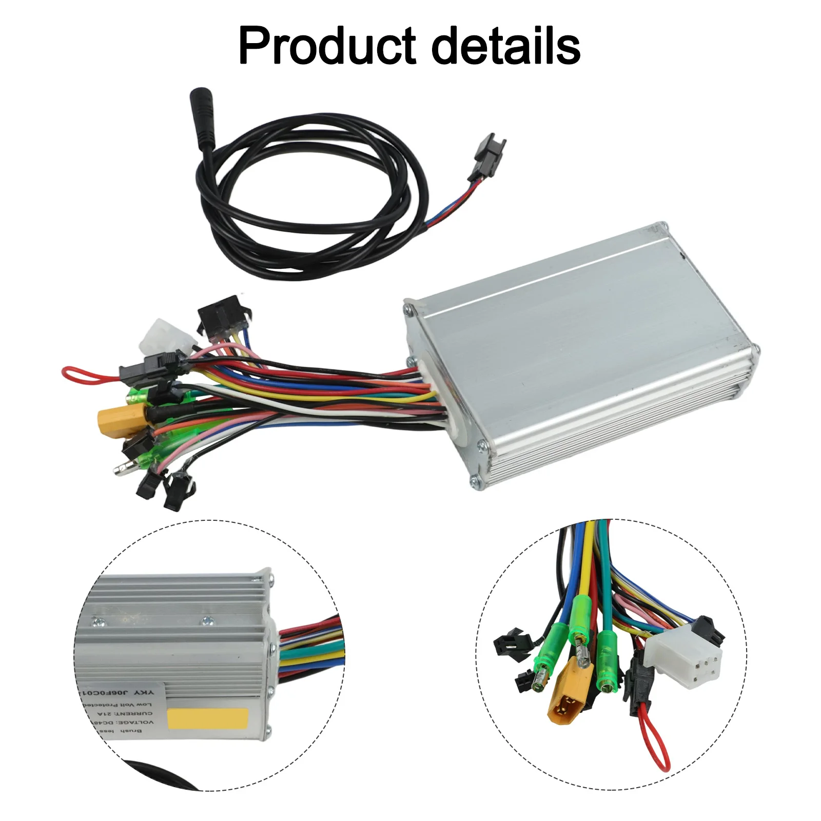 

Aluminum Alloy Controller 1000W Brushless Controller 1450mm Display Cable Waterproof Connector 5 Pin Connector