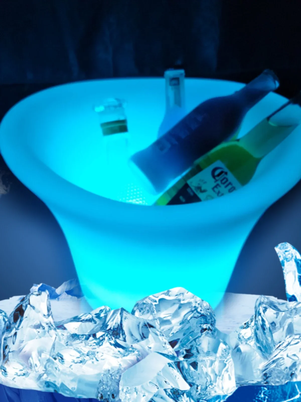 Charging waterproof and luminous ice bucket KTV colorful color changing beer and champagne bucket decoration