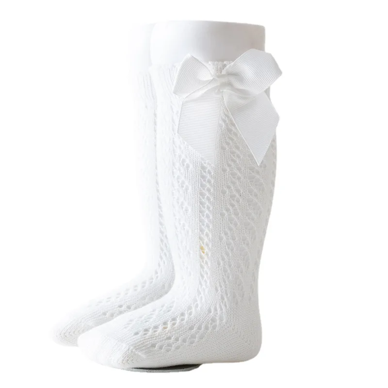 Girls' Knee High Bow Socks in Breathable Cotton 5