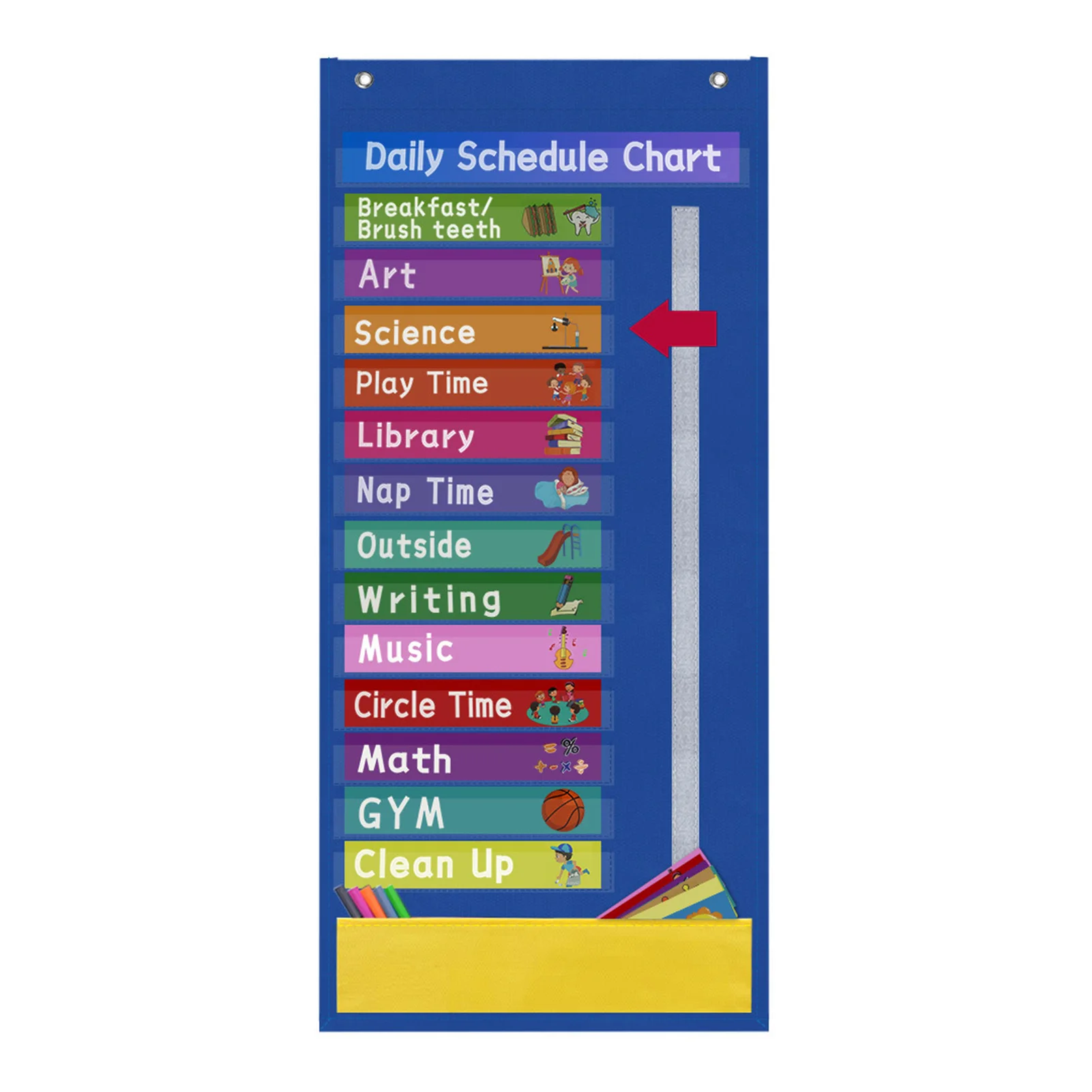 Tabla de bolsillo de horario diaria para niños, tablas de programación de aula de profesores, tabla de programación de educación para la escuela, oficina, escuela en casa