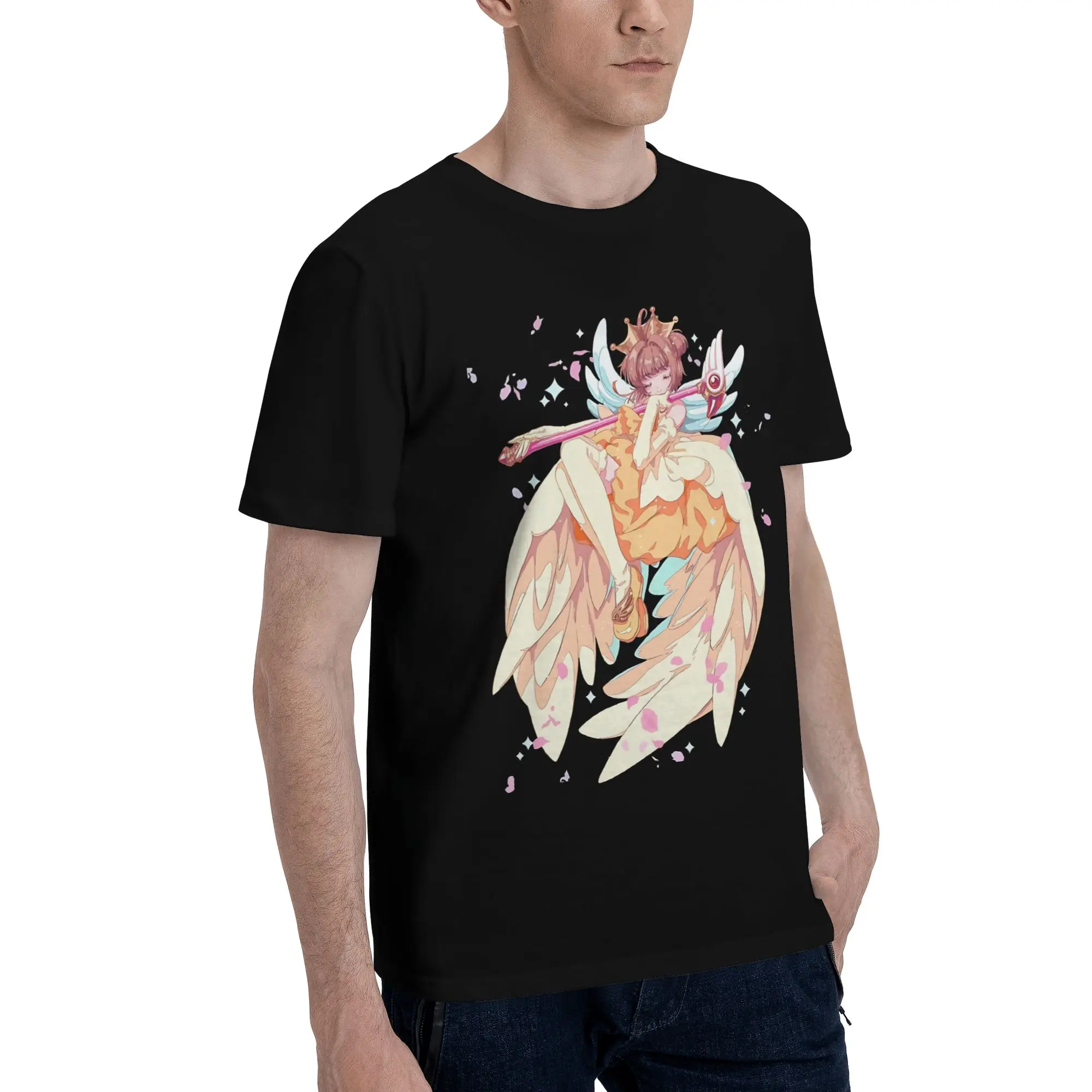 The Angel Queen  Funny Graphic 100% Cotton T-Shirt Bandai Cardcaptor Sakura Tees Tops For Men