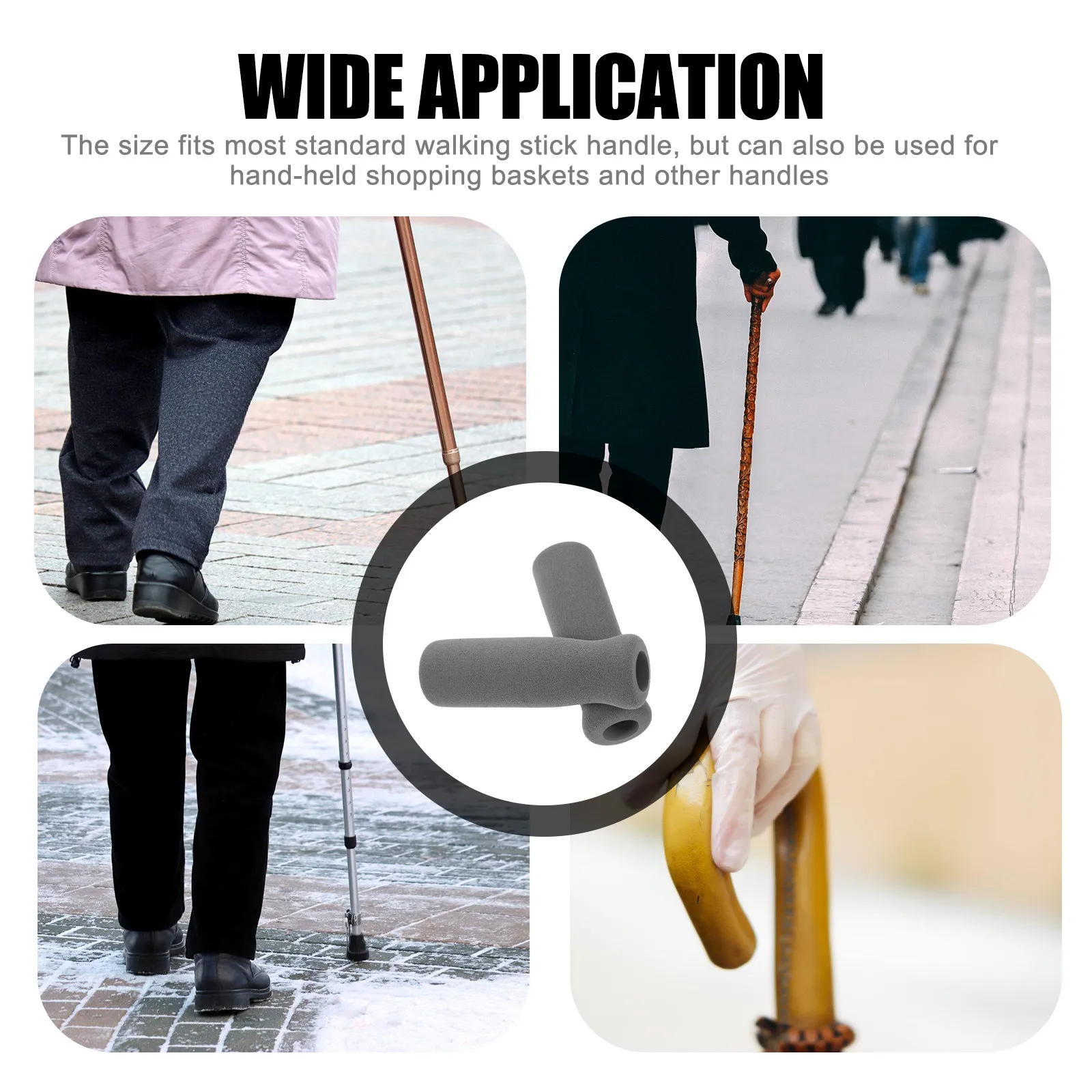 

Комплект из 4 утолщенных нескользящих накладок на ручки тростей и костылей для пожилых людей, прочные и удобные, с защитой от скольжения