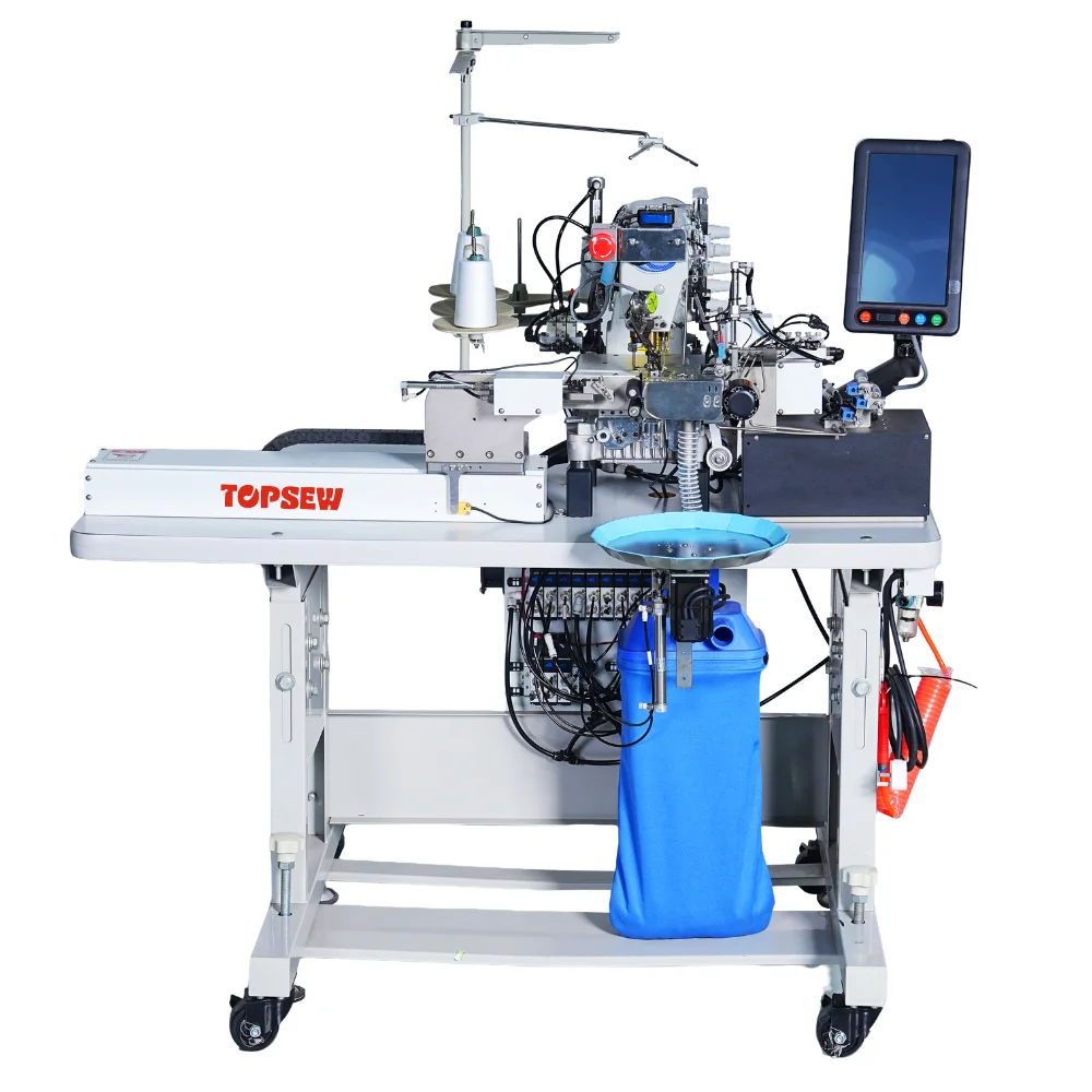 ATV&UTVIndustrial Programmable Motor Metal Sewing Machine for Pants Leg Hemming Fast Trimming Waste Collection High Productivity