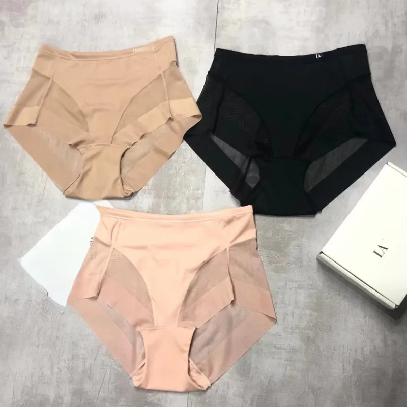 LA Classic High Waist Tight Women's Underwear Sexy Mesh Panel Lightweight, Comfortable, Breathable, and Traceless Three Strips