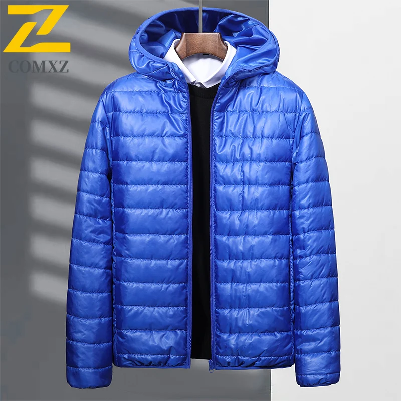Hooded Padding Coat Men New Winter 2025 Trendy Solid Color Fashion Casual Warm Coat Outdoors Camping Snow Thickened Parka