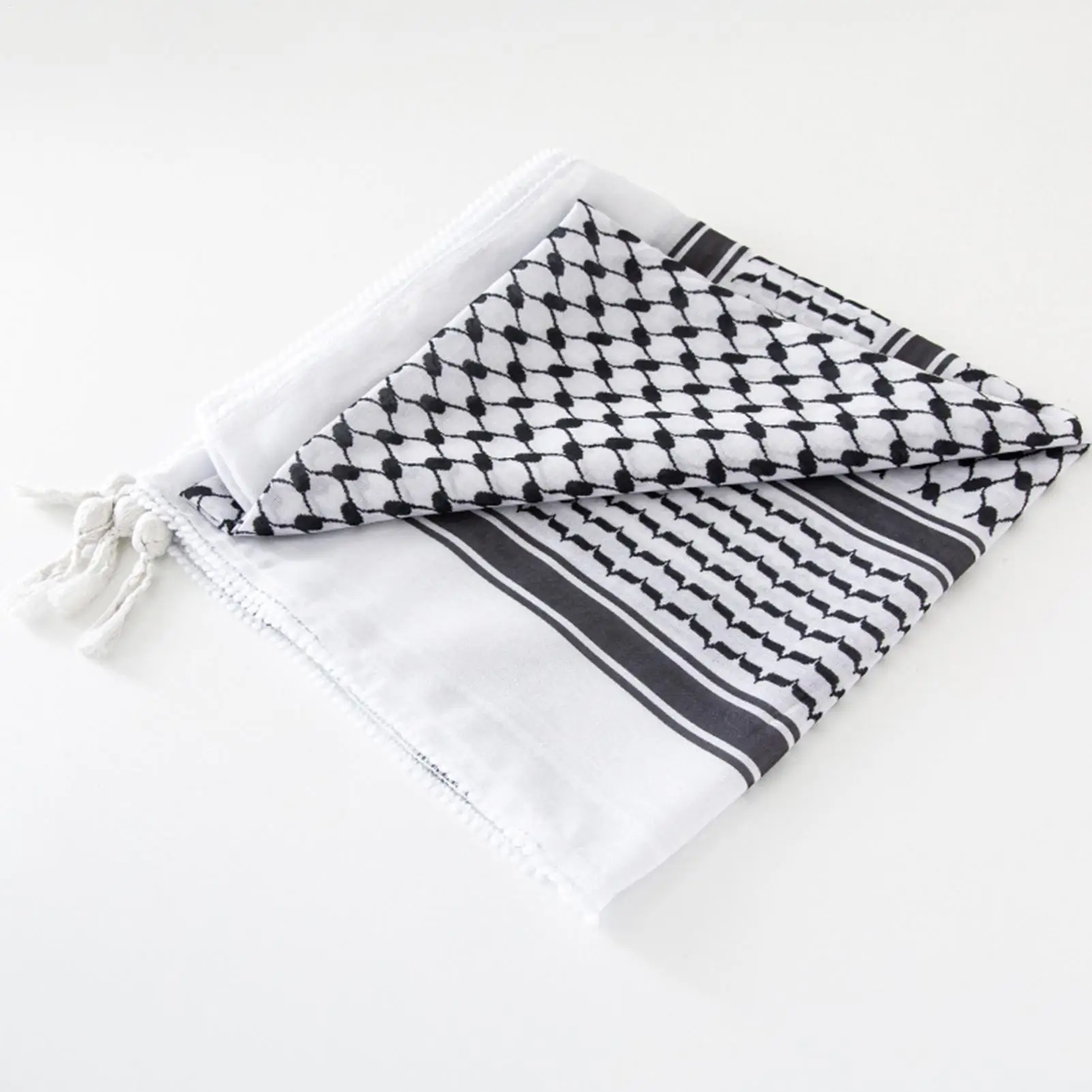 وشاح عربي أصلي هيرباوي كوفية 54X54 بوصة شال فلسطيني ناعم كوفية عربية باندانا للرأس والرجال والنساء