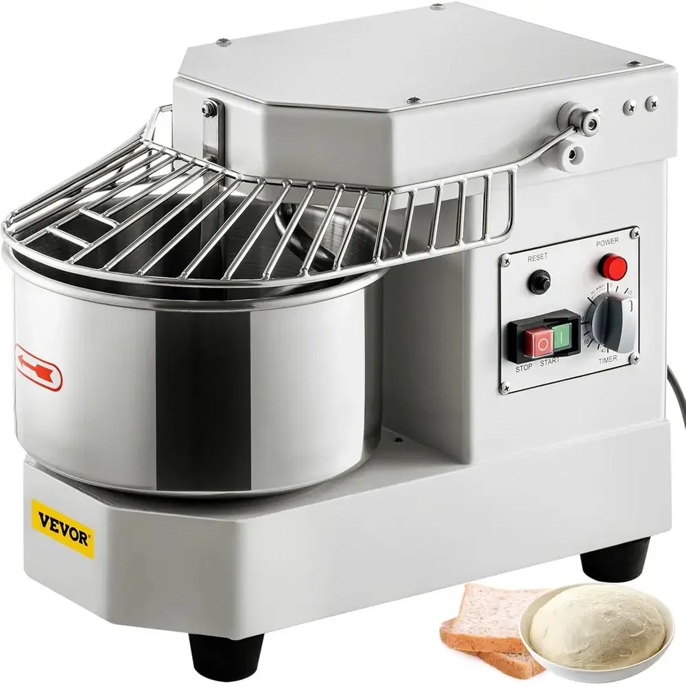 

Commercial Food Mixer, 8.5Qt Capacity, 450W Dual Rotating Dough Kneading Machine with Food-grade Stainless Steel Bowl, Security