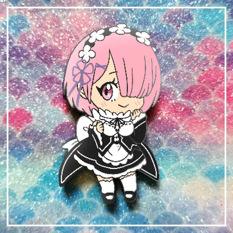 Ram Hard smalto Pin - Cute Re:Zero Fanart