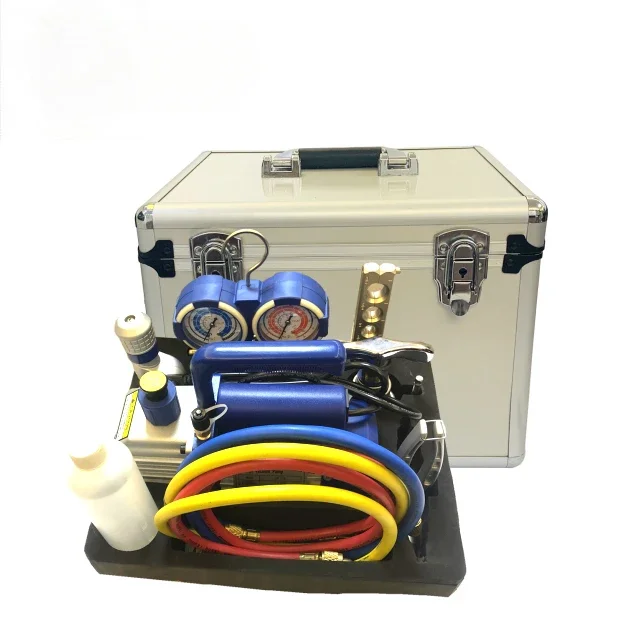 

Portable Vacuum pump tool kit FT-8A Easy to Carry suit for refrigerants R410A, R22, R32, R134a, R407c