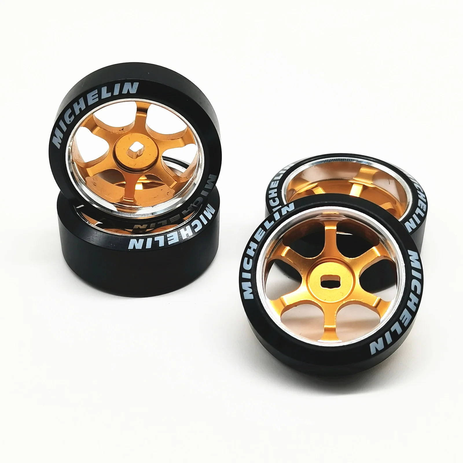 4Pcs Metal 1/28 Rc Car Wheel Hub with Logo Drift Tires for 1/28 Mini-Q HGD1 Mini-Z DRZ Wltoys K969 RC Drift Car Upgrade Parts