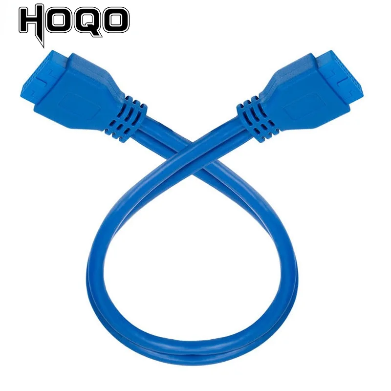 Dane IDC kabel USB 3.0 płyta główna 20 Pin kabel przedłużający. Podwójny kabel złącze 20P żeński do żeńskiego przedłużacz kabla 0.2m/0.5m