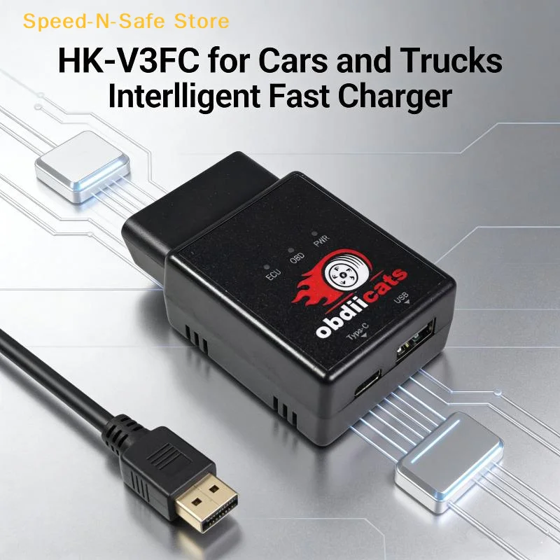 OBD 2IN1 Engine Tuning Kit with Fast Charger for Benzine Diesel Cars Improve Engine Life for Frequent Long Drives