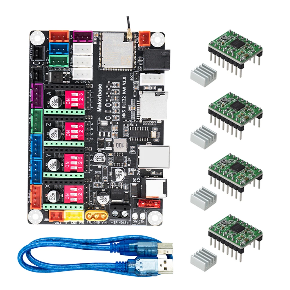 Makerbase MKS DLC32 MAX CNC-Fräsplatine Lasergravurmaschine 4-Achsen-Controller Holzarbeiten Lasergravierer Motherboard TMC2209