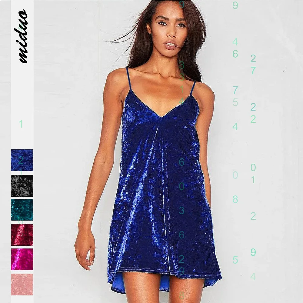 2025 high-end new V-neck velvet stacked suspender skirt loose temperament bright heavy industry elegant dress women
