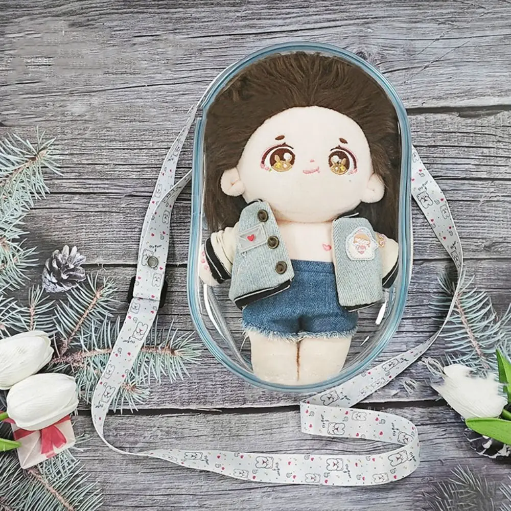 Gift Transparent Doll Outdoor Bag for 17cm/20cm Doll with Belt Doll Display Box Waterproof Plastic Storage Case