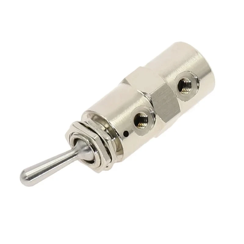 Cylindrical Air Pneumatic Mechanical Valve TAC2-4V Exhaust valve 2 Position 5 Way Self-locking Toggles switch w Fiittings