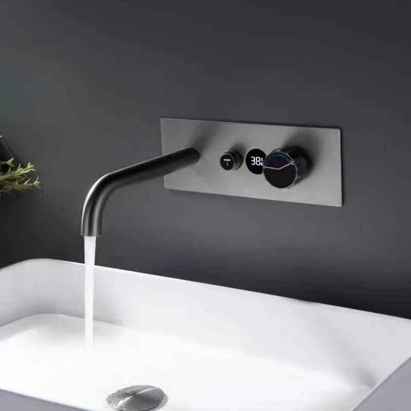 

Copper Basin Faucet with Intelligent Constant Temperature Water Power Generation Display Extension Nozzle Hidden Style Faucet