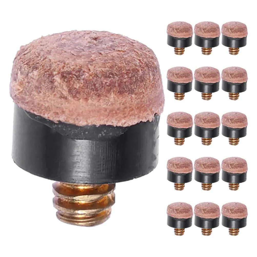 

Snooker Pool Cue Tips Brown High Hardness PU for Billiards Standard Size Screw on Replacement Kit Maintenance Equipment