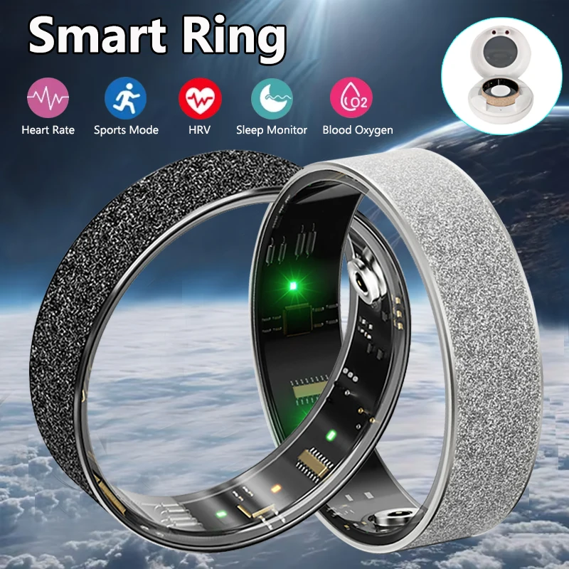 

Smart Ring For Women Men Heart Rate Blood Oxygen Monitor Sleep Monitoring Camera Control 5ATM Waterproof Multi Sports Mode Ring