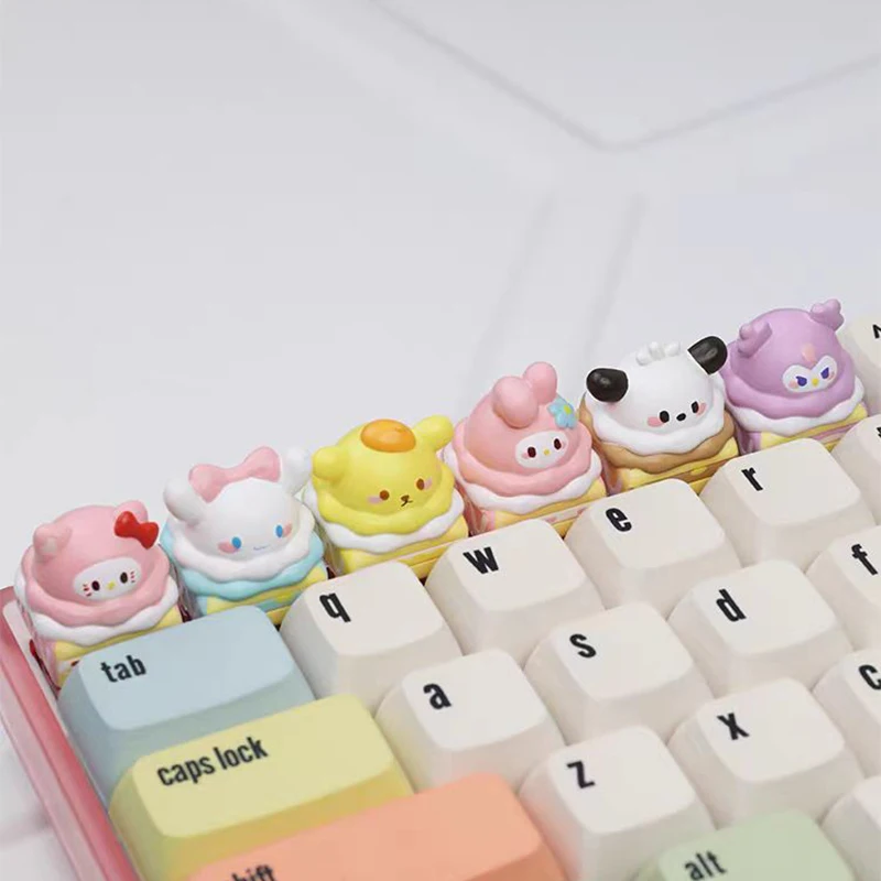 Creatieve Leuke Keycap Hello Kitty Sanrio Cake Esc Key Cap Enkele Hars Cartoon Mechanische Toetsenbord Keycap Gift