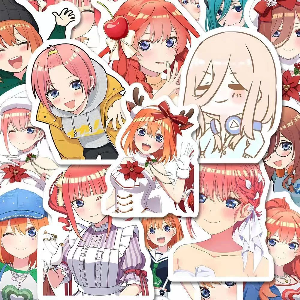 10/30/64pcs Girls Nakano Nino Miku Itsuki Stickers The Quintessential Quintuplets Sticker Cute Nakano Ichika Yotsuba Decal Toys