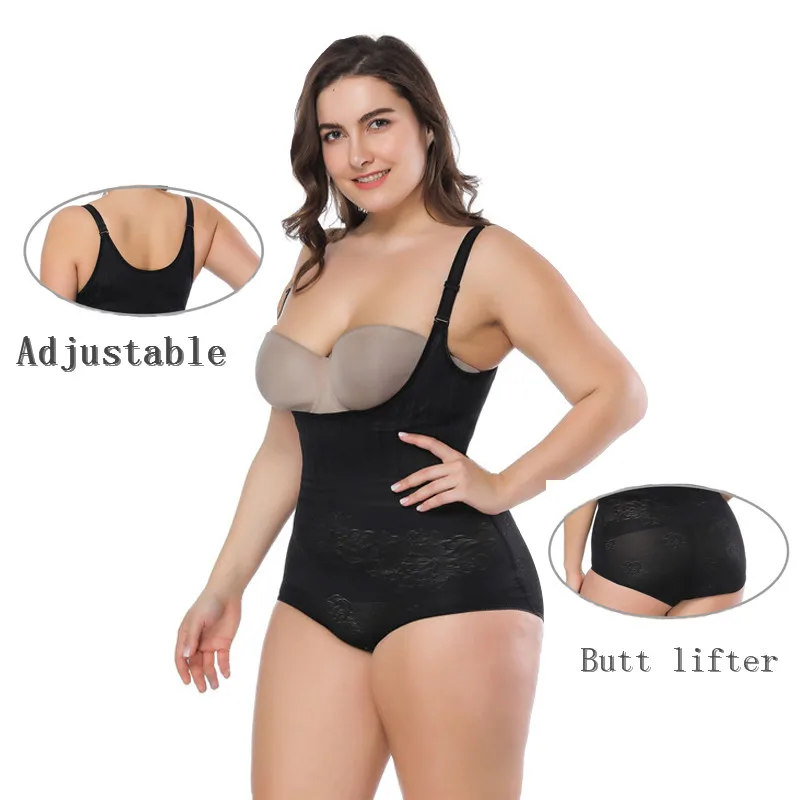 Women Bodysuit Shaperwear Slimming Shaper U Plunge Thong Shapers Waist Trainer Postpartum Recover Body Shaper Control Corset