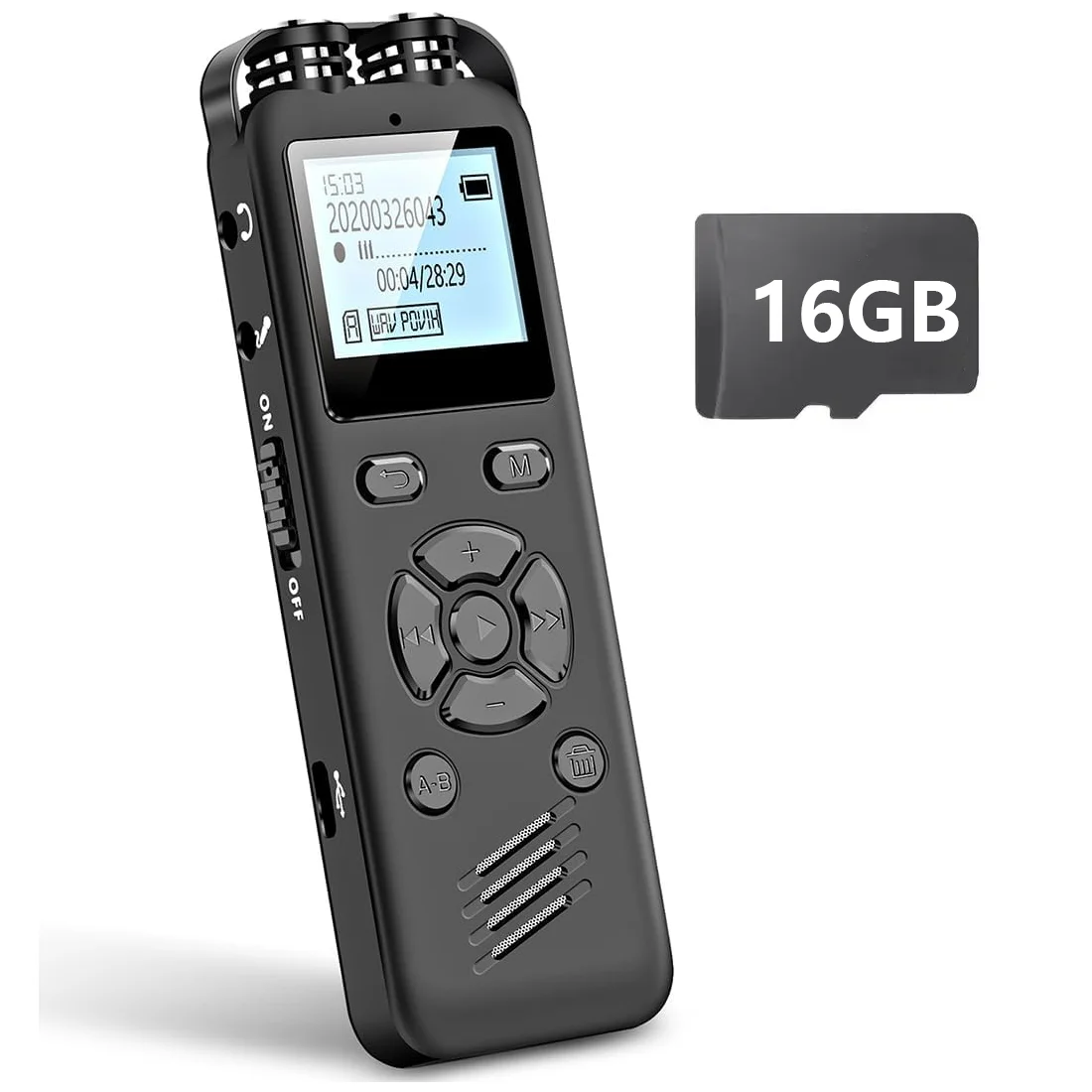 64GB Digital Voice Recorder with Voice Activation