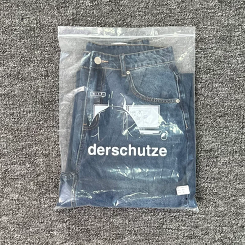 Europa America Street Trend Derschutze Jeans Retro Casual Uomo Donna Pantaloni larghi con logo ricamato a gamba dritta