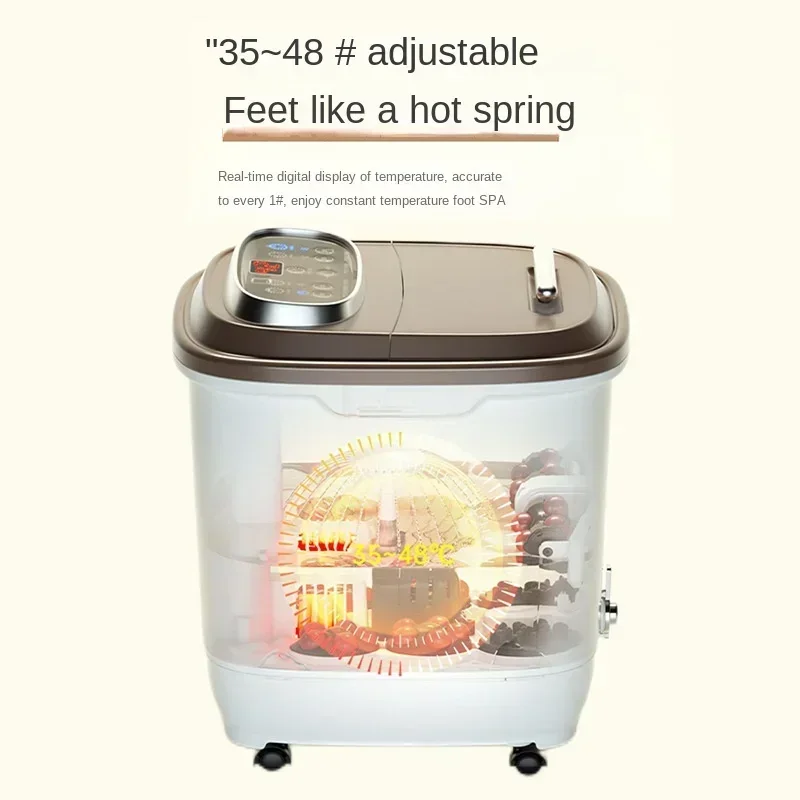 Luxurious Home Electric Massage Footbath Heated Constant Temperature Fully Automatic Foot Spa Machine Deep Barrel Foot Massager