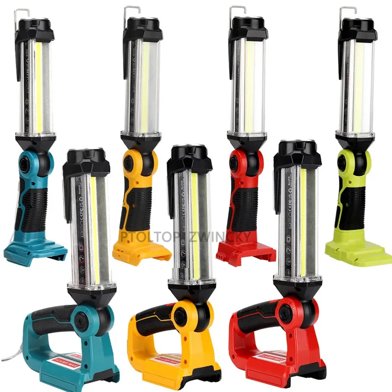 35W Cordless Work Light For Makita/Bosch/Dewalt/Milwaukee/Ryobi 18V Li-ion Battery Flashlight Emergency Light With USB With Hook