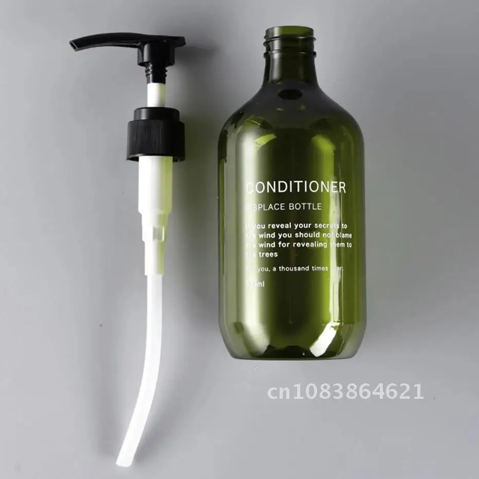 

500ml Soap Bottle Bathroom Shower Gel Refillable Bottles Shampoo Wash Hair Dispenser with 2pcs Independent Sticker