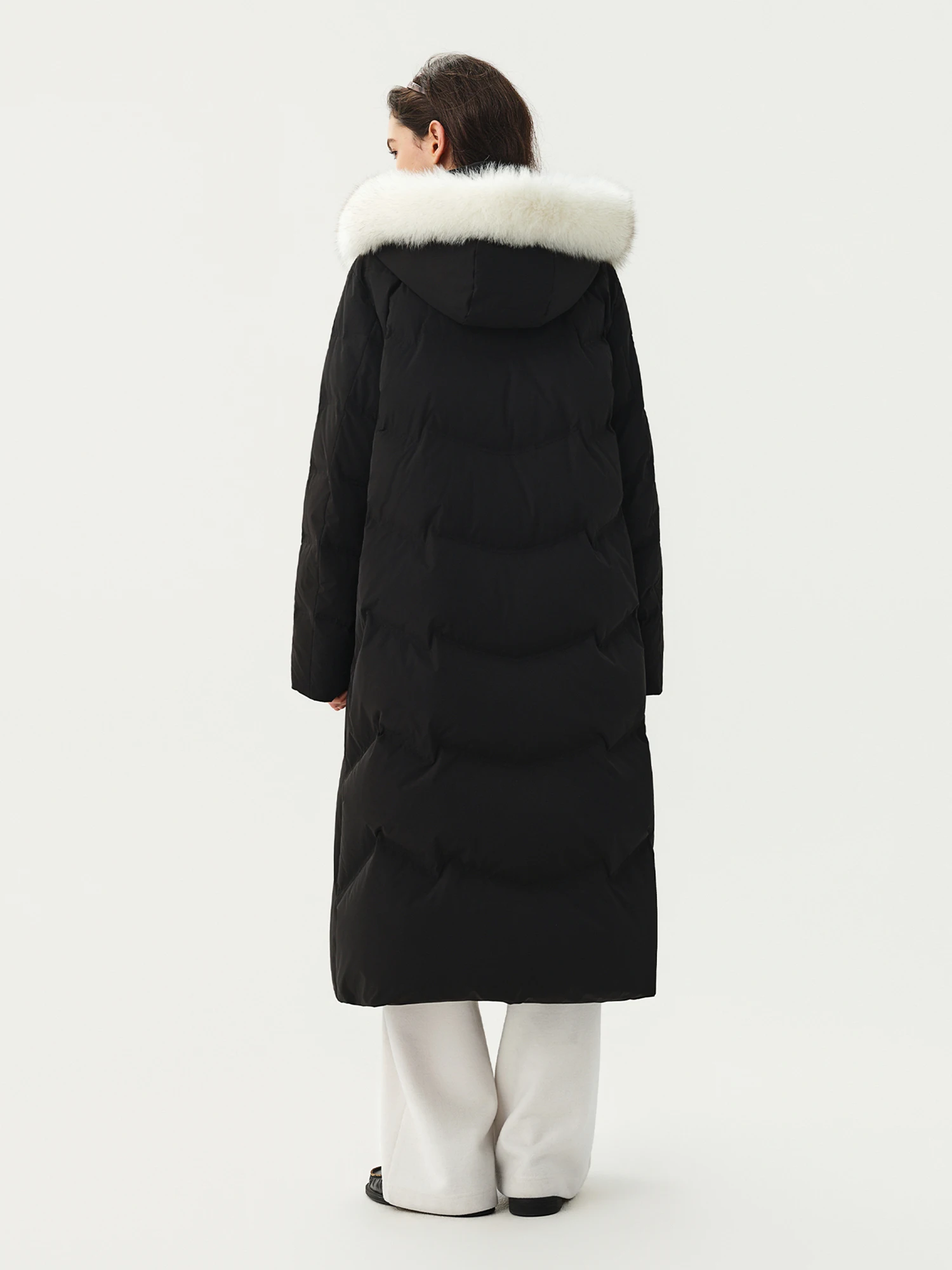 DUSHU Plus Size Mountain Ridge Down Jacket Women Stand Collar Hooded Long Puffer Coat 2026 Winter New Windproof Warm Outerwear