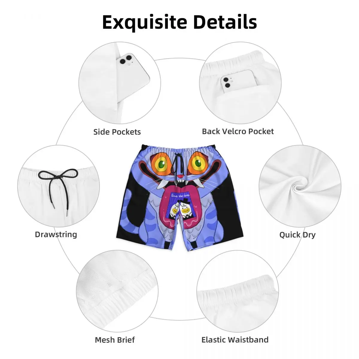 Derpy Pantaloncini da surf Huntrix con licenza ufficiale Estate Y2K Pantaloni corti da spiaggia retrò Uomo che corre Costume da bagno modello ad asciugatura rapida