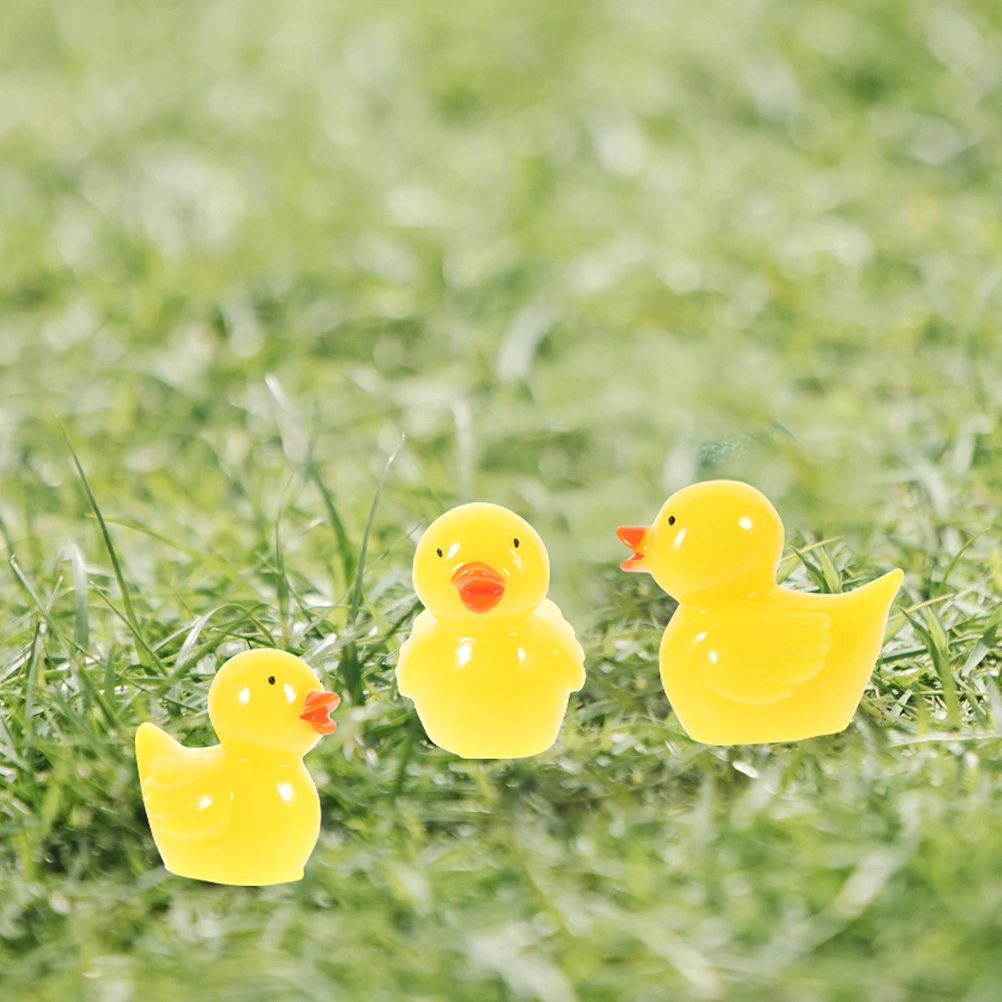 

12 Pcs Mini Resin Ducks Figurines Tiny Animals Small Duck Statue For Succulents Micro L Decor Gardening Supplies