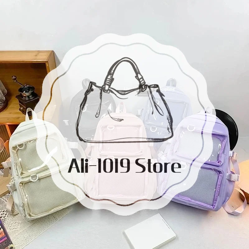 1Pcs New Transparent Backpack Japanese Kawaii Itabag Women's Large Capacity Ita Backpack School Bags For College Student JK
